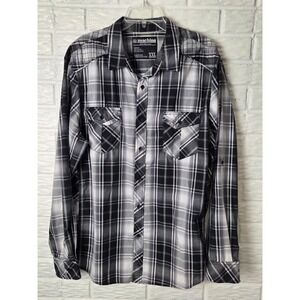 MACHINE Men's XXL Button up shirt Long sleeve Black,Gray,White Push The Limit